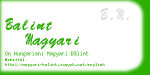 balint magyari business card