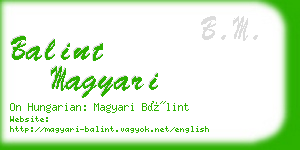 balint magyari business card